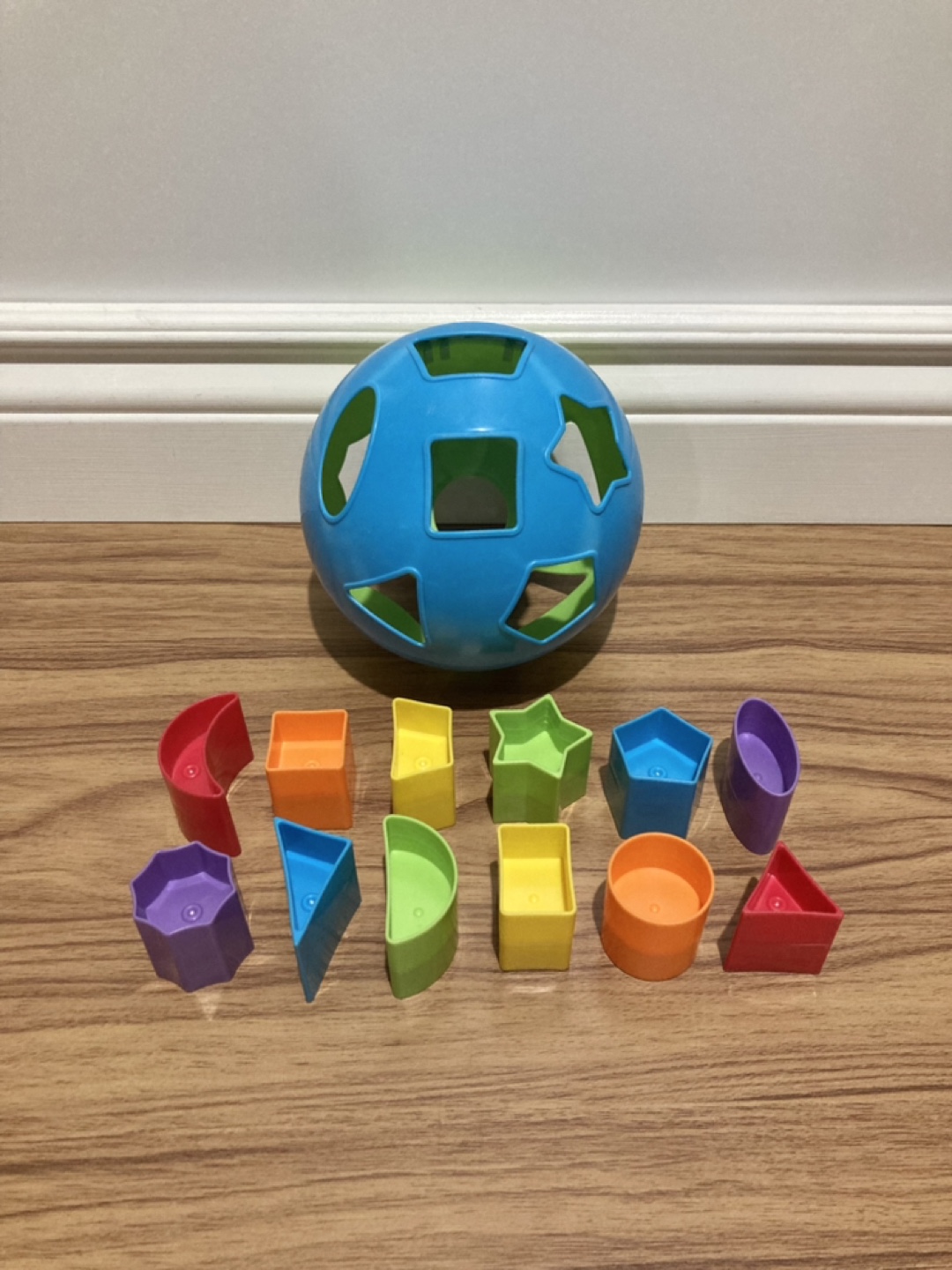 Colourful shape sorting ball
