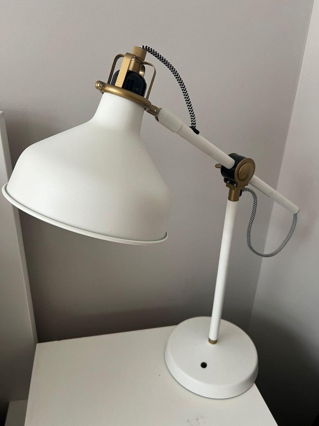 White and Gold Adjustable Desk Lamp