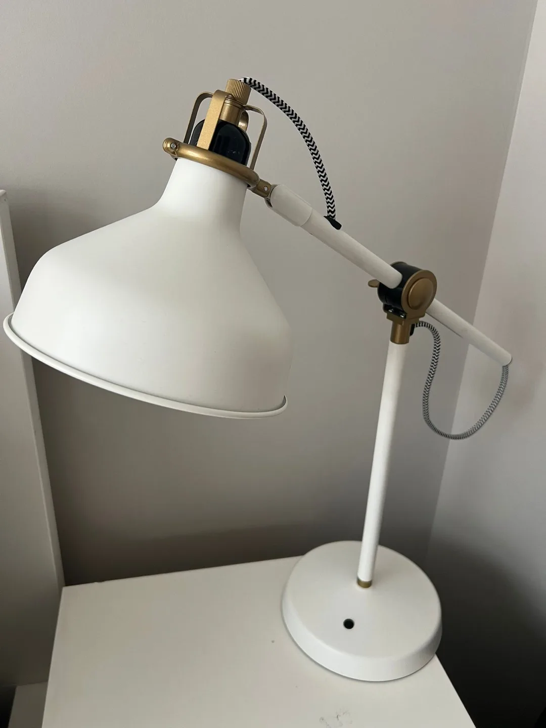 White and Gold Adjustable Desk Lamp thumbnail