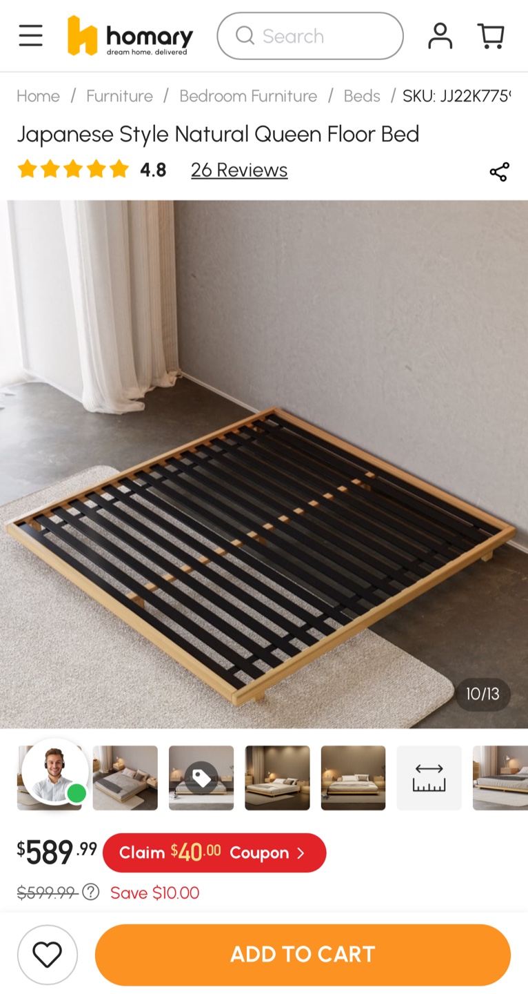 Japanese Style Platform Bed Frame - photo 3