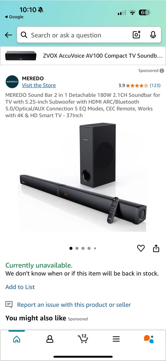 MEREDO D40AH-7M 2.1CH Soundbar System with Subwoofer image indicator(4)