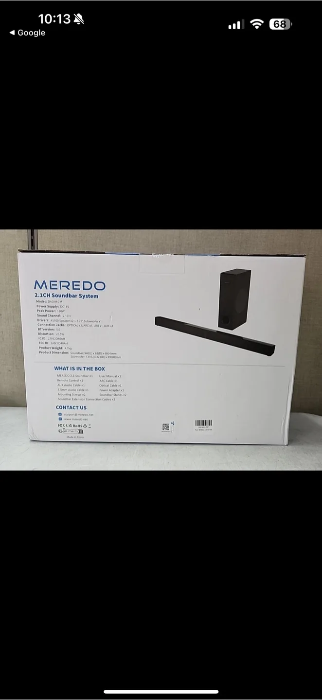 MEREDO D40AH-7M 2.1CH Soundbar System with Subwoofer image indicator(6)