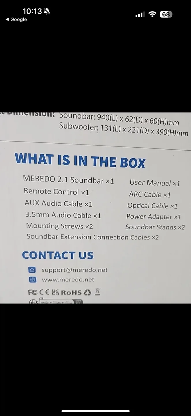 MEREDO D40AH-7M 2.1CH Soundbar System with Subwoofer image indicator(8)