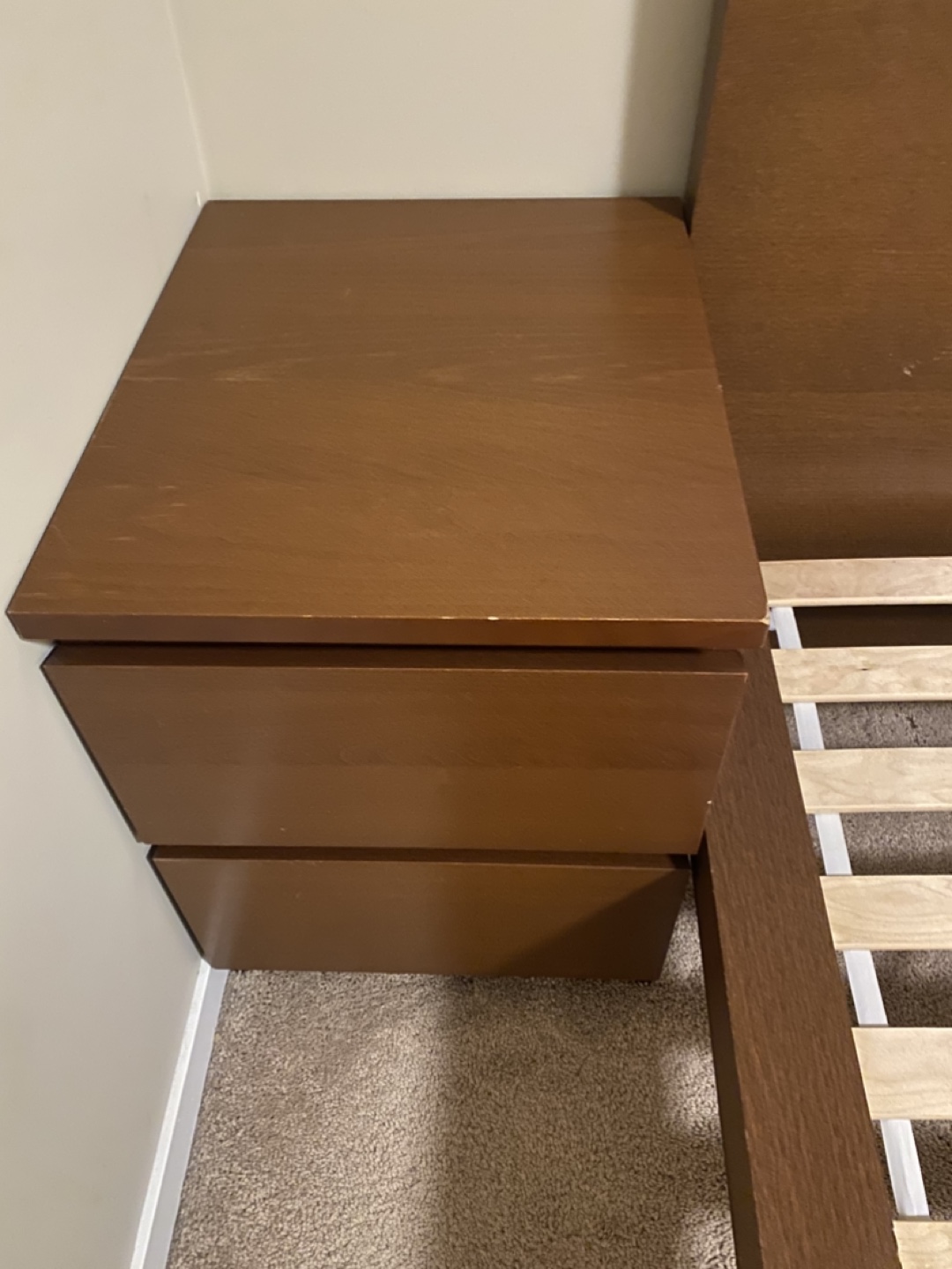IKEA MALM Queen Size Bed Frame with 2 Night stands - photo 4