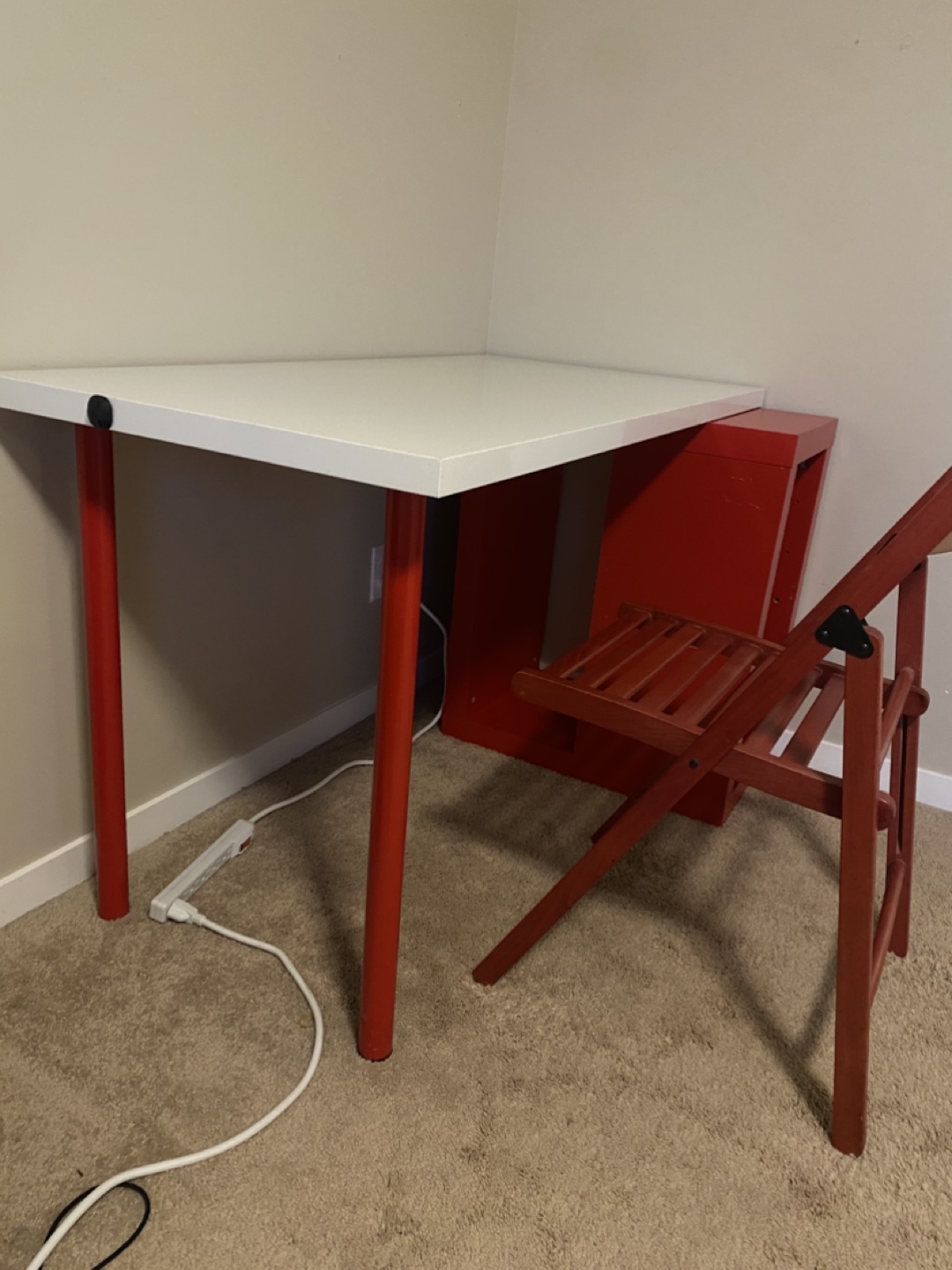 Free Ikea Red and White Desk with Chair - photo 2