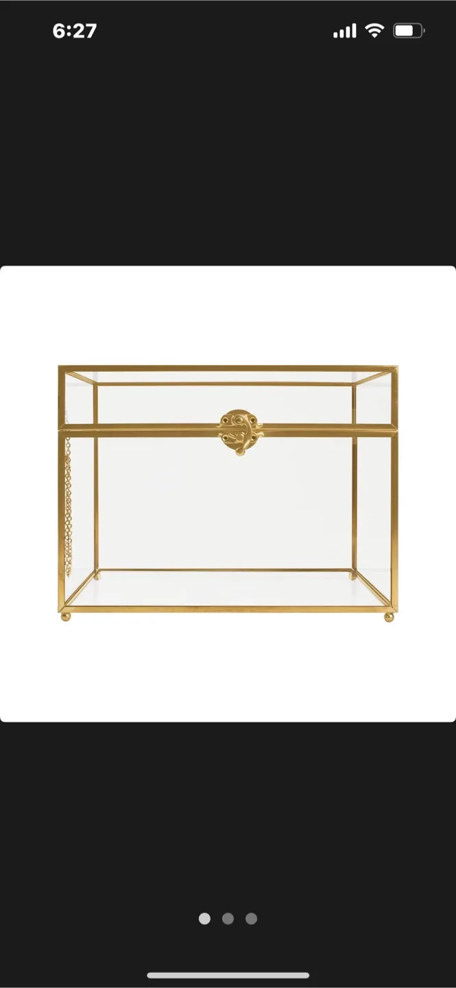 Gold Glass card Box with Chain thumbnail