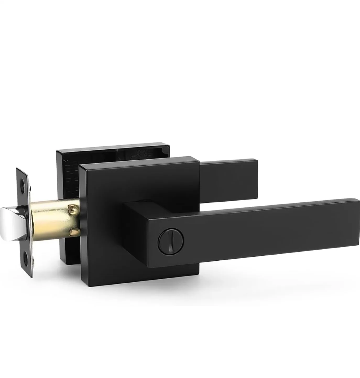 Keyless Matte Black Door Handle Interior Privacy Door Lock. New! image indicator(5)