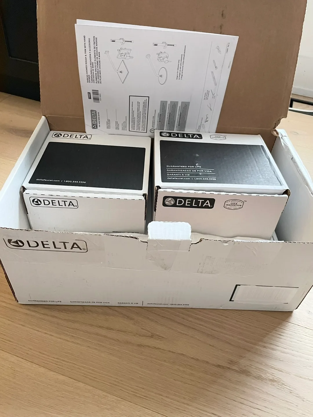 DELTA Complete Shower System. Matte Black. New. image indicator(2)