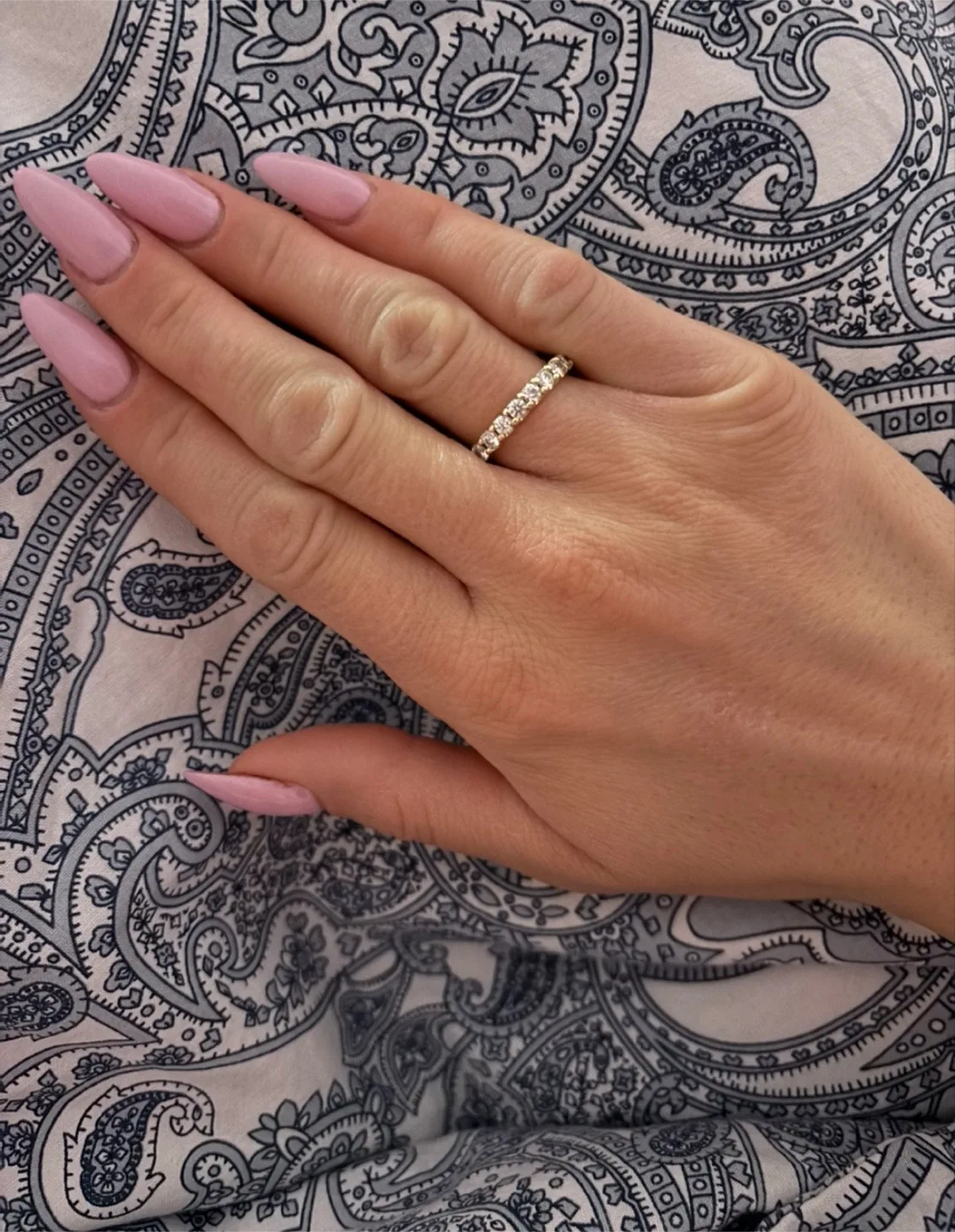 14KT Yellow Gold Diamond Eternity Ring thumbnail