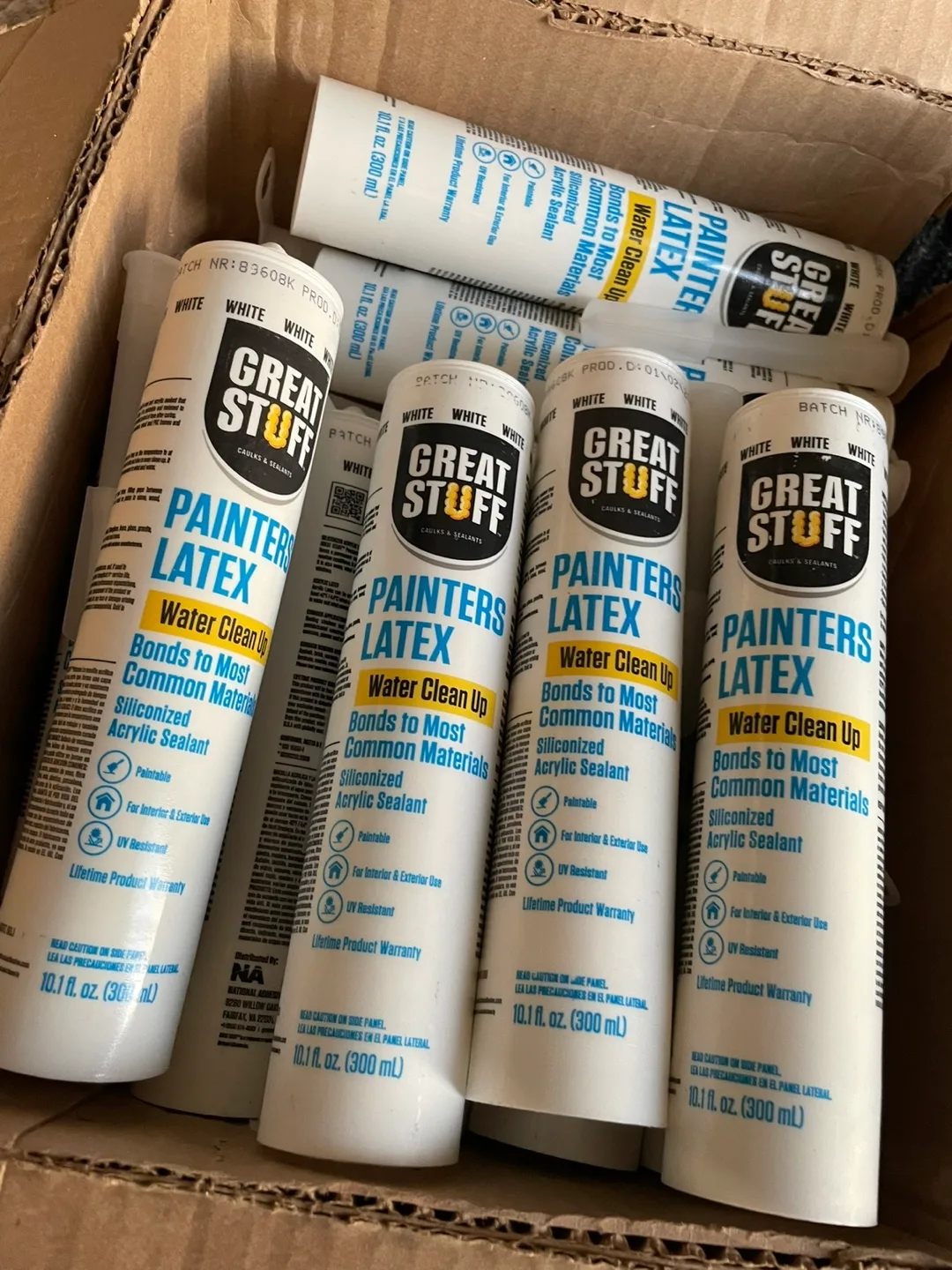 Great Stuff Painters Latex. White. Box of 10. New! thumbnail