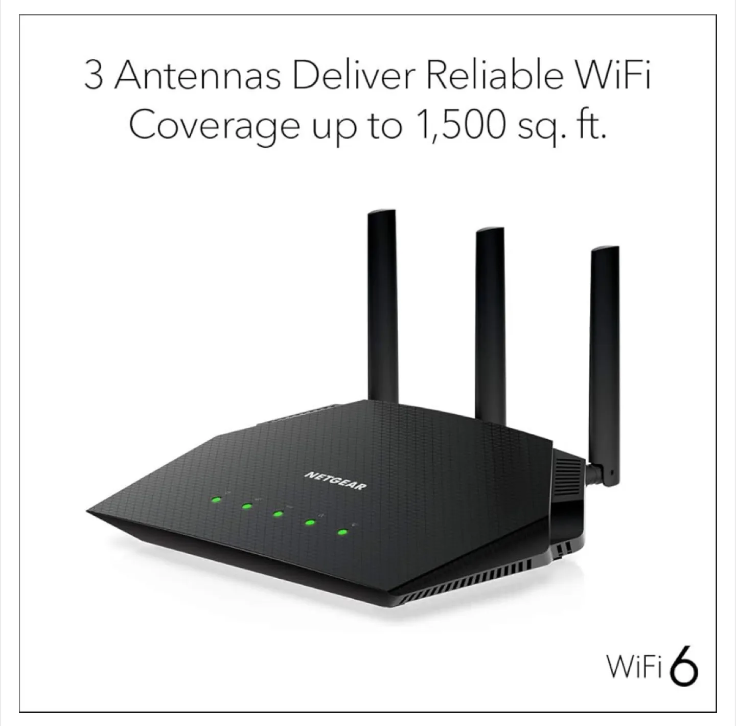 NETGEAR 4-Stream WiFi 6 Router (RAX10) AX1800 1,500 Sq. Ft. New! image indicator(9)