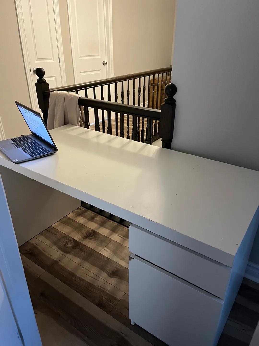 White IKEA Desk with Two Drawers image indicator(3)