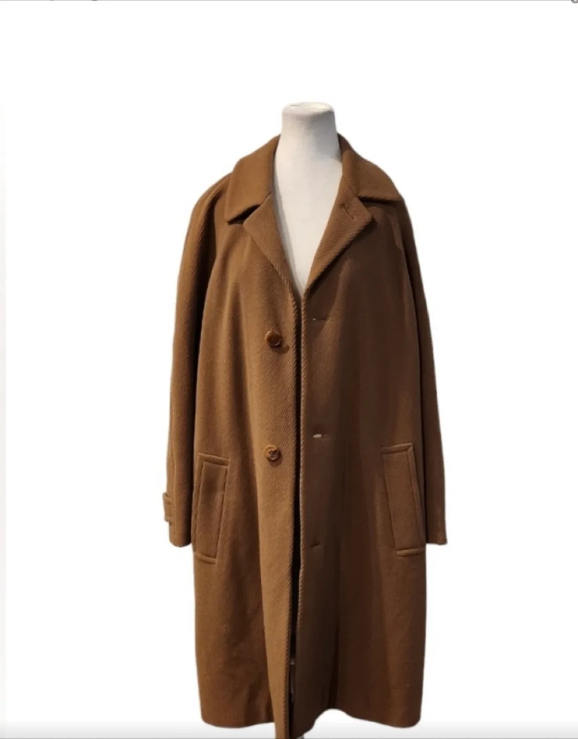 Hugo Boss Tan Wool Blend oversize style Coat thumbnail