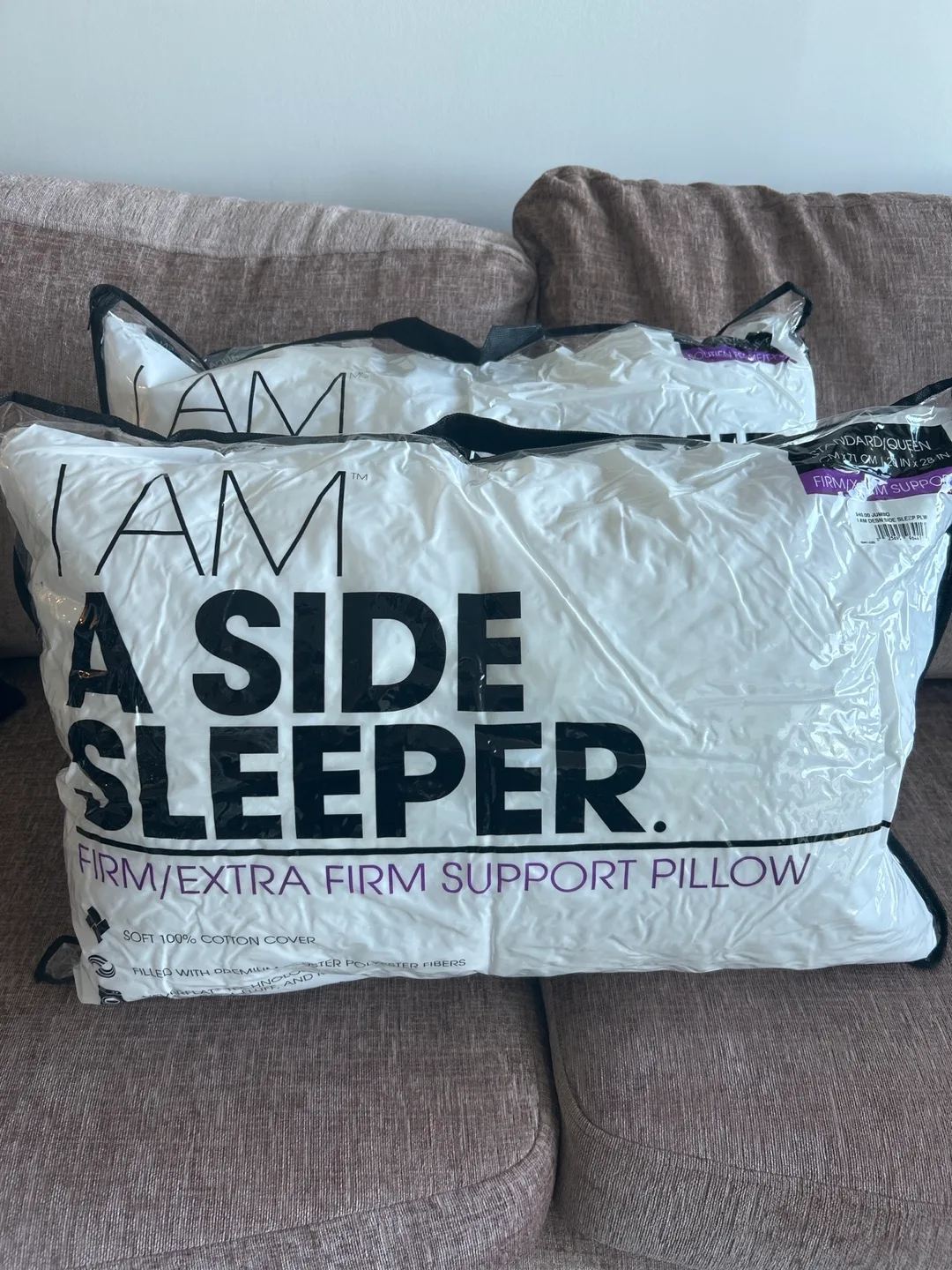 Pair of I AM A Side Sleeper Firm/Extra Firm Support Pillows thumbnail