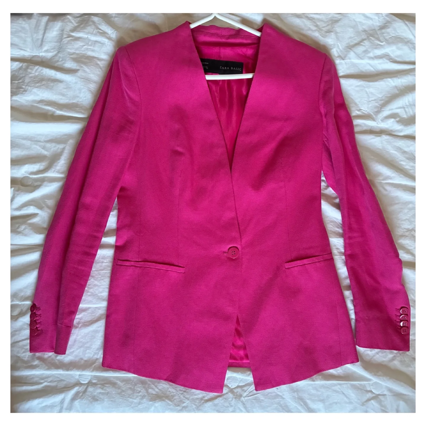 Zara Basic Pink Blazer - Size M thumbnail