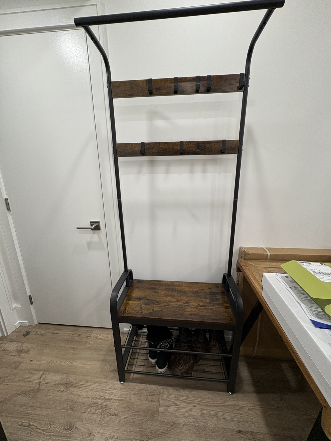 Hall Tree with Bench and Shoe Rack - photo 2