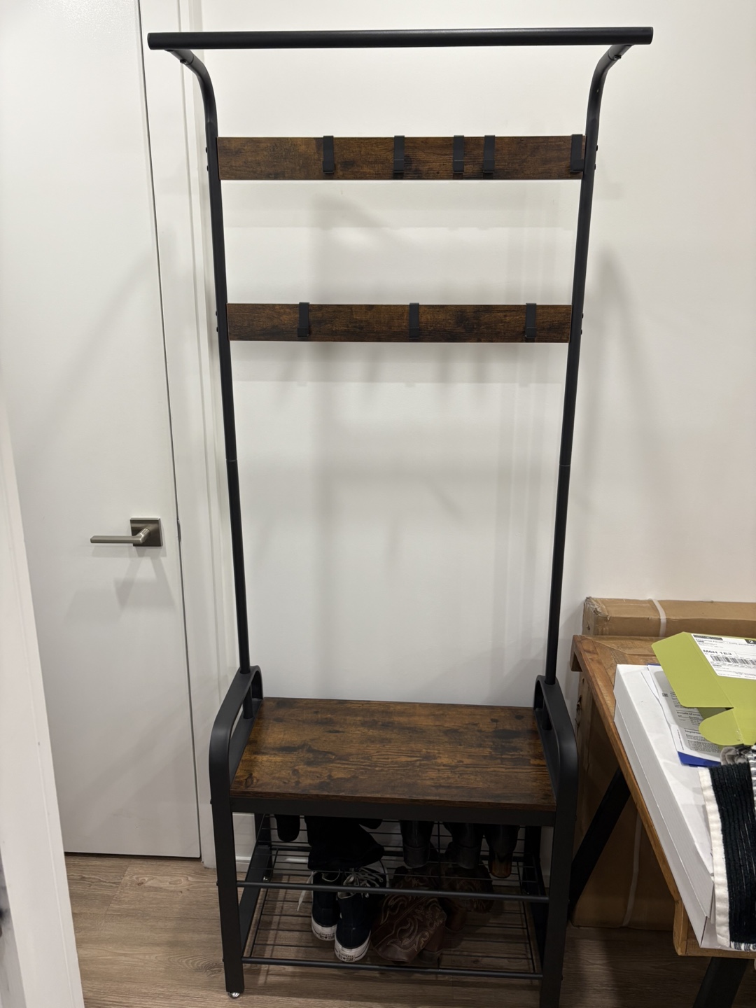 Hall Tree with Bench and Shoe Rack