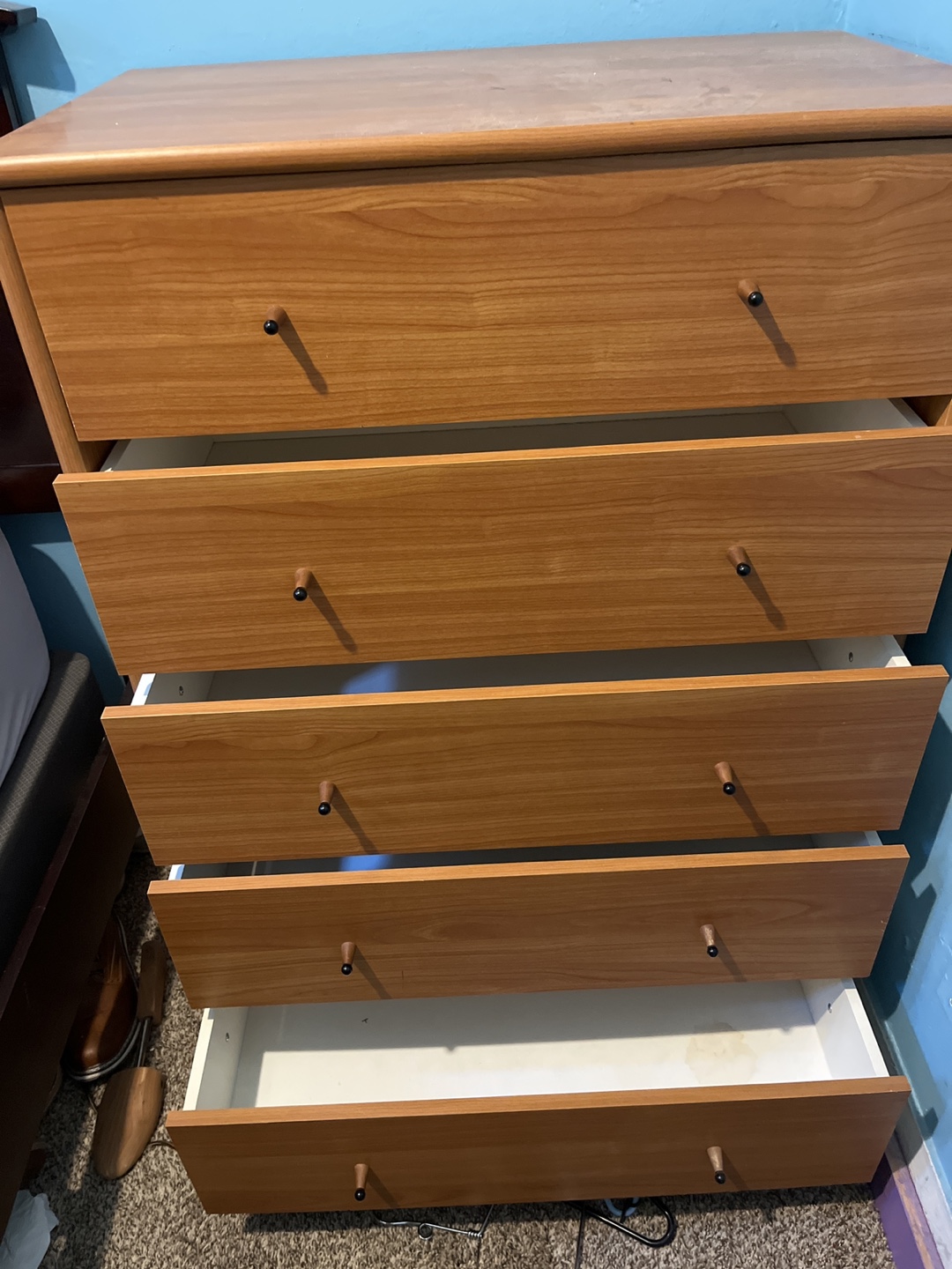 Five-Drawer Wooden Chest