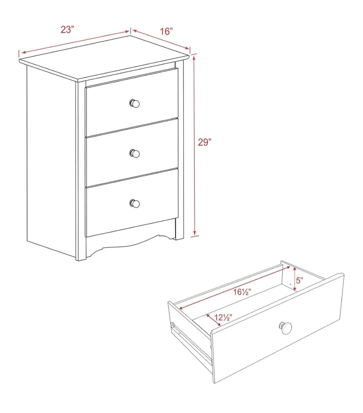 3 drawer nightstand - photo 3