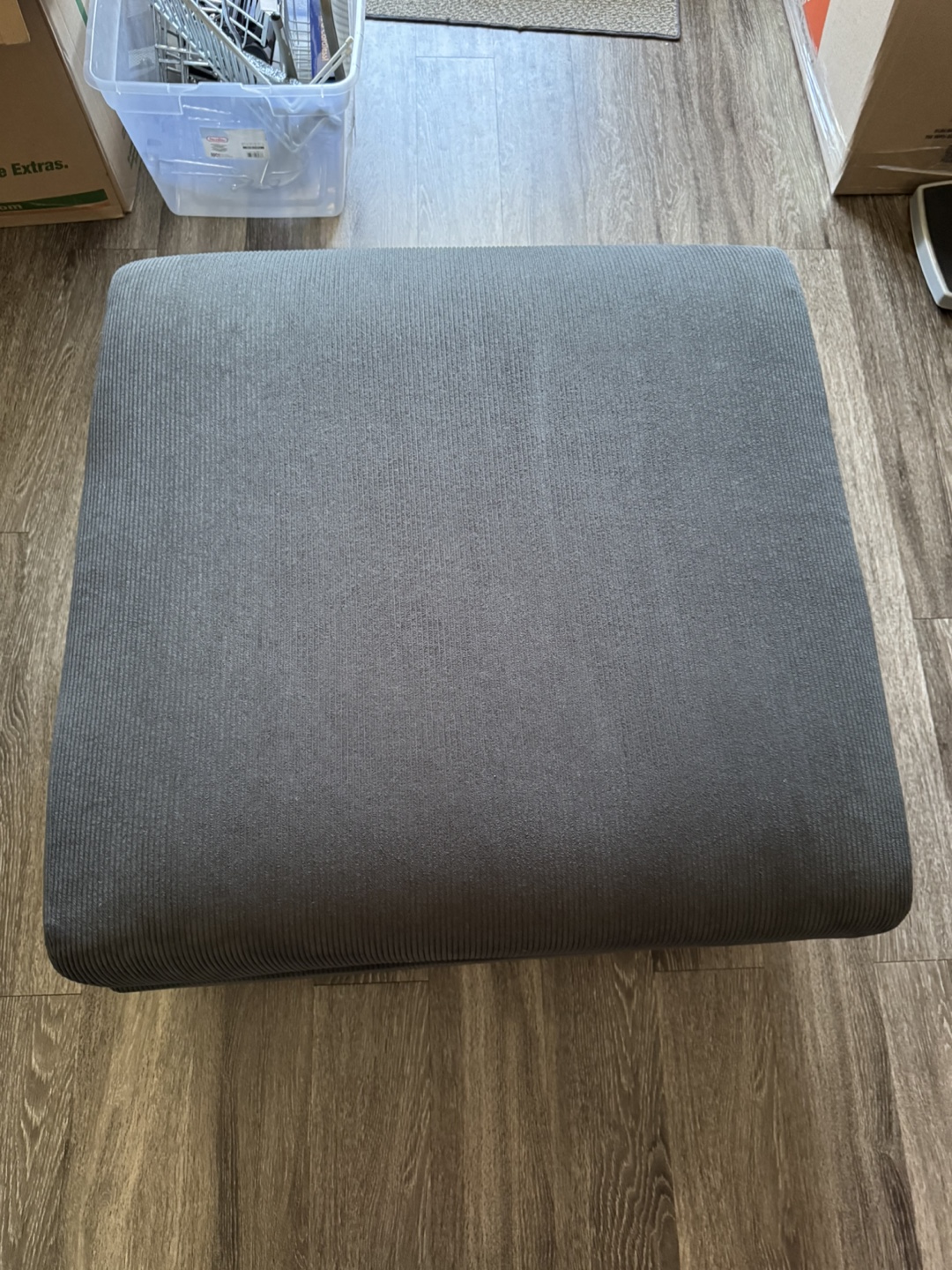 Dark Grey Fabric  Ottoman