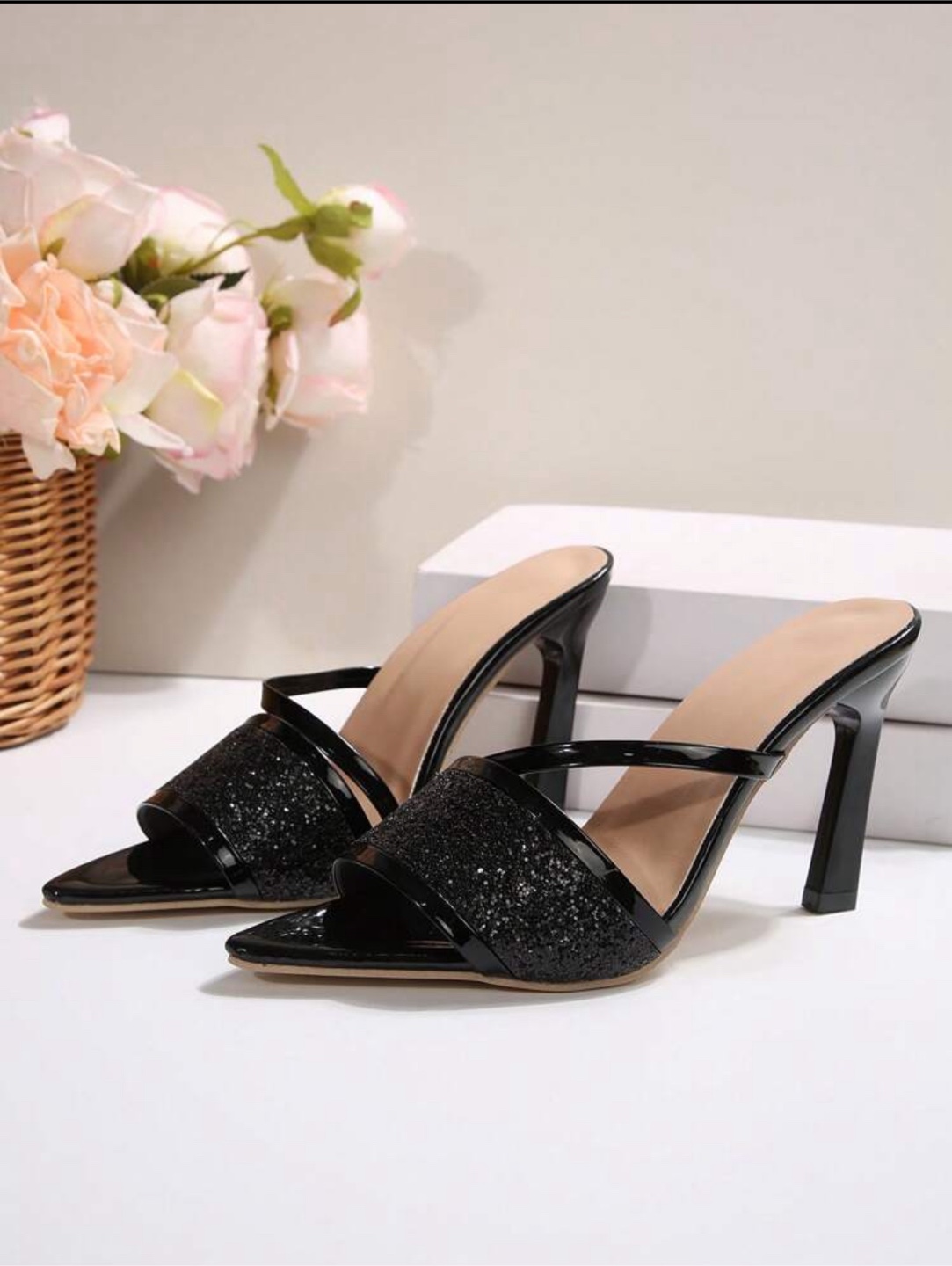Black Glitter Stiletto Heels🥕 - photo 2