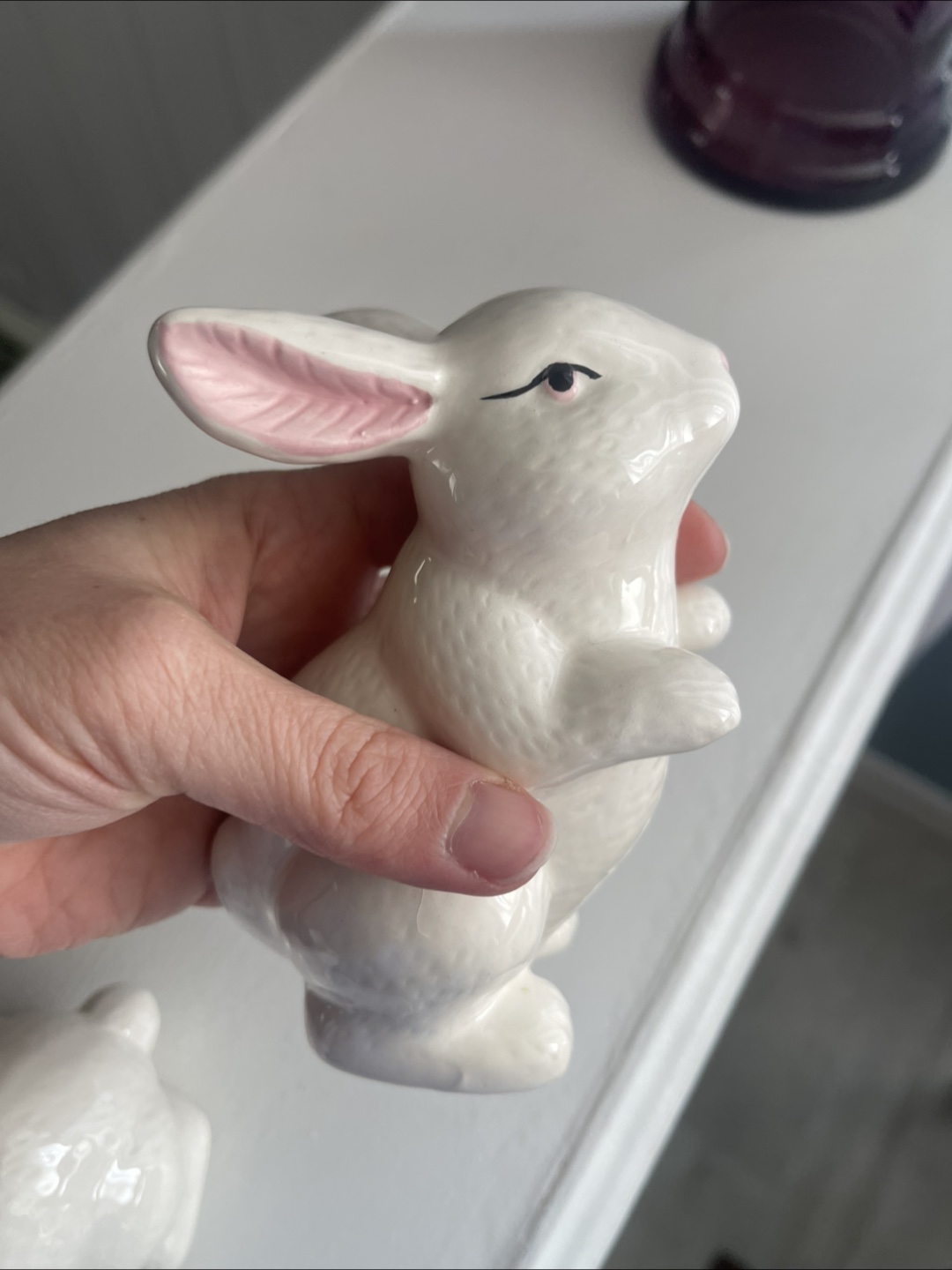Pair of Ceramic Bunny Figurines - photo 5
