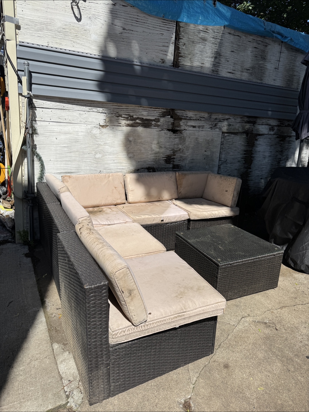 Wicker Patio Sectional Sofa Set with Coffee Table - photo 2