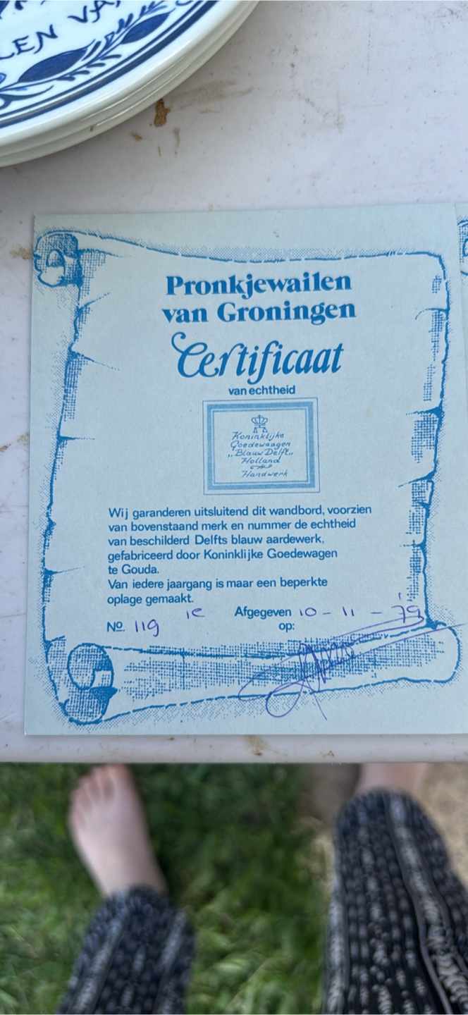 Set of three Delftware plates – Pronkjewailen van Groningen - photo 2