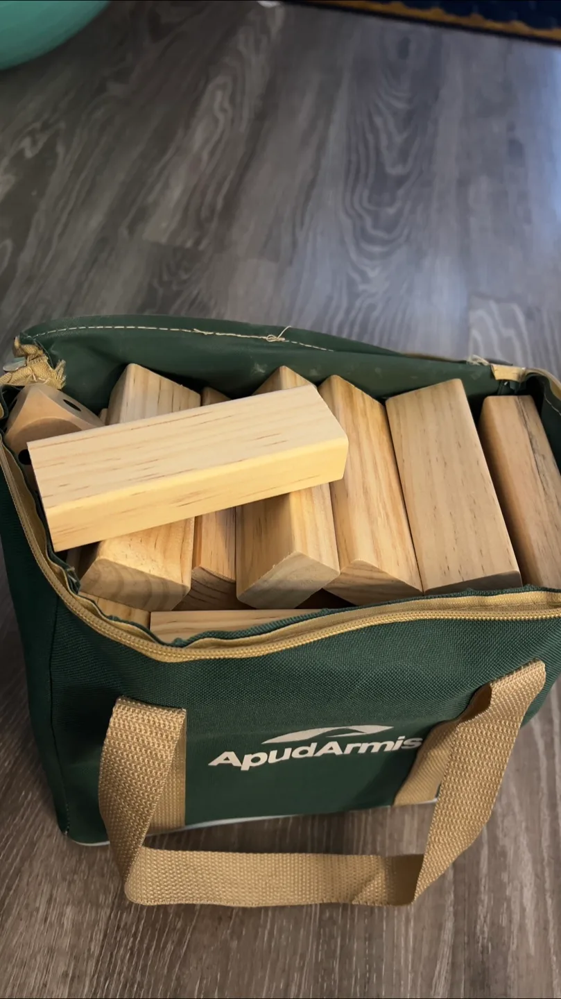 Jenga ApudArmis Outdoor Wooden Block Game Set thumbnail