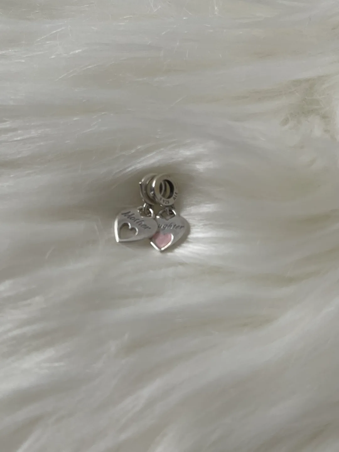 Pandora Double Pink enamel Heart Split Dangle Charms/Pendant image indicator(2)