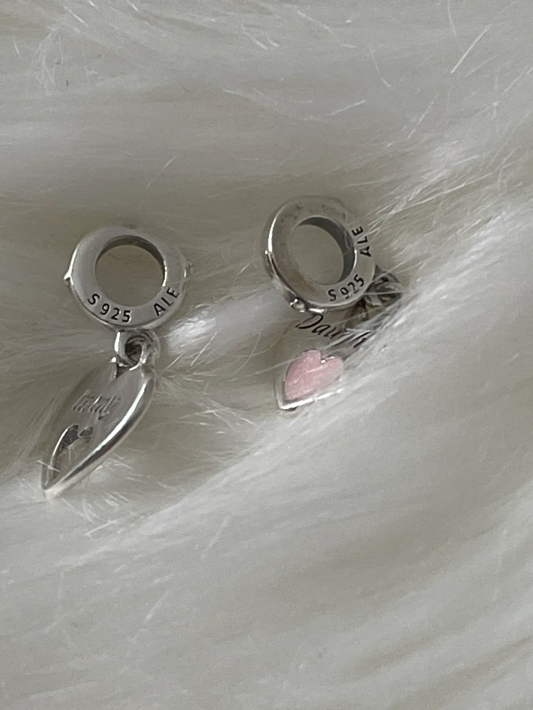 Pandora Double Pink enamel Heart Split Dangle Charms/Pendant image indicator(4)