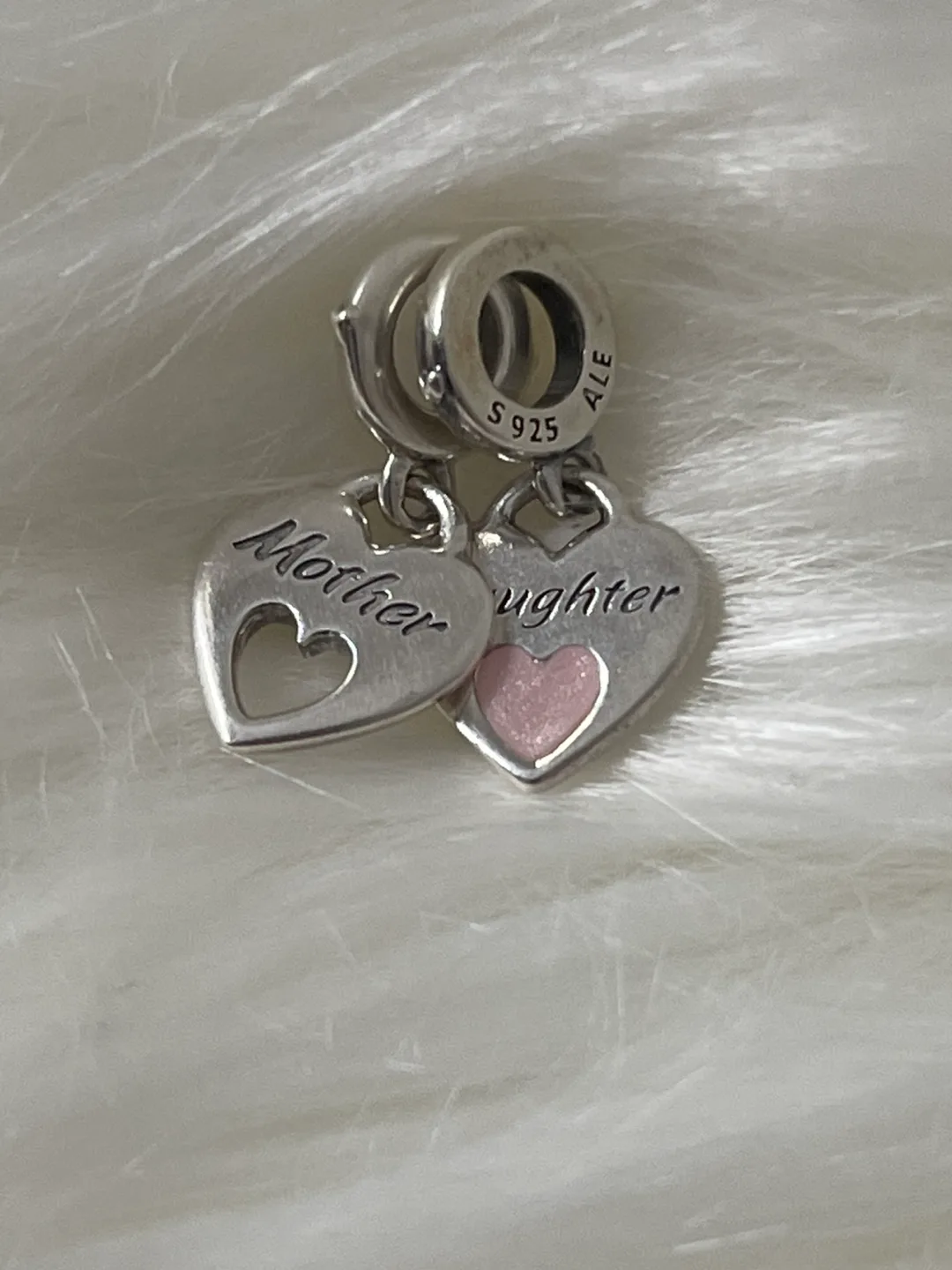 Pandora Double Pink enamel Heart Split Dangle Charms/Pendant image indicator(3)