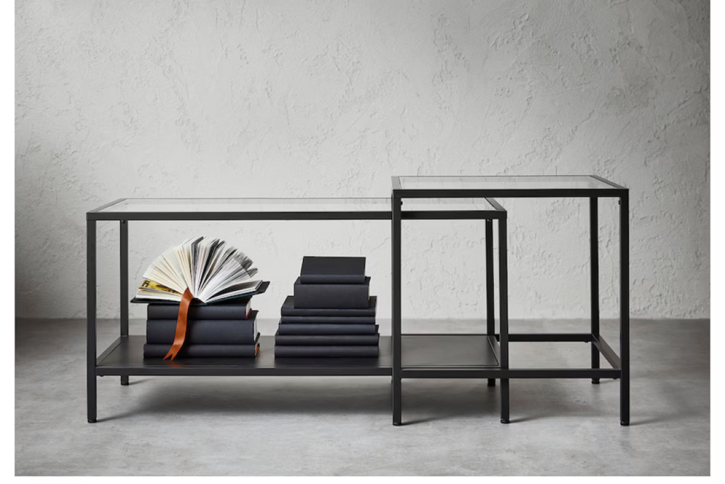 Two Nesting Glass Top Coffee Table - photo 5