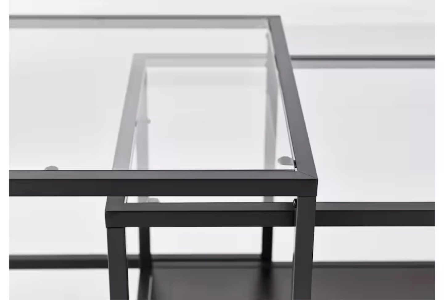 Two Nesting Glass Top Coffee Table - photo 4