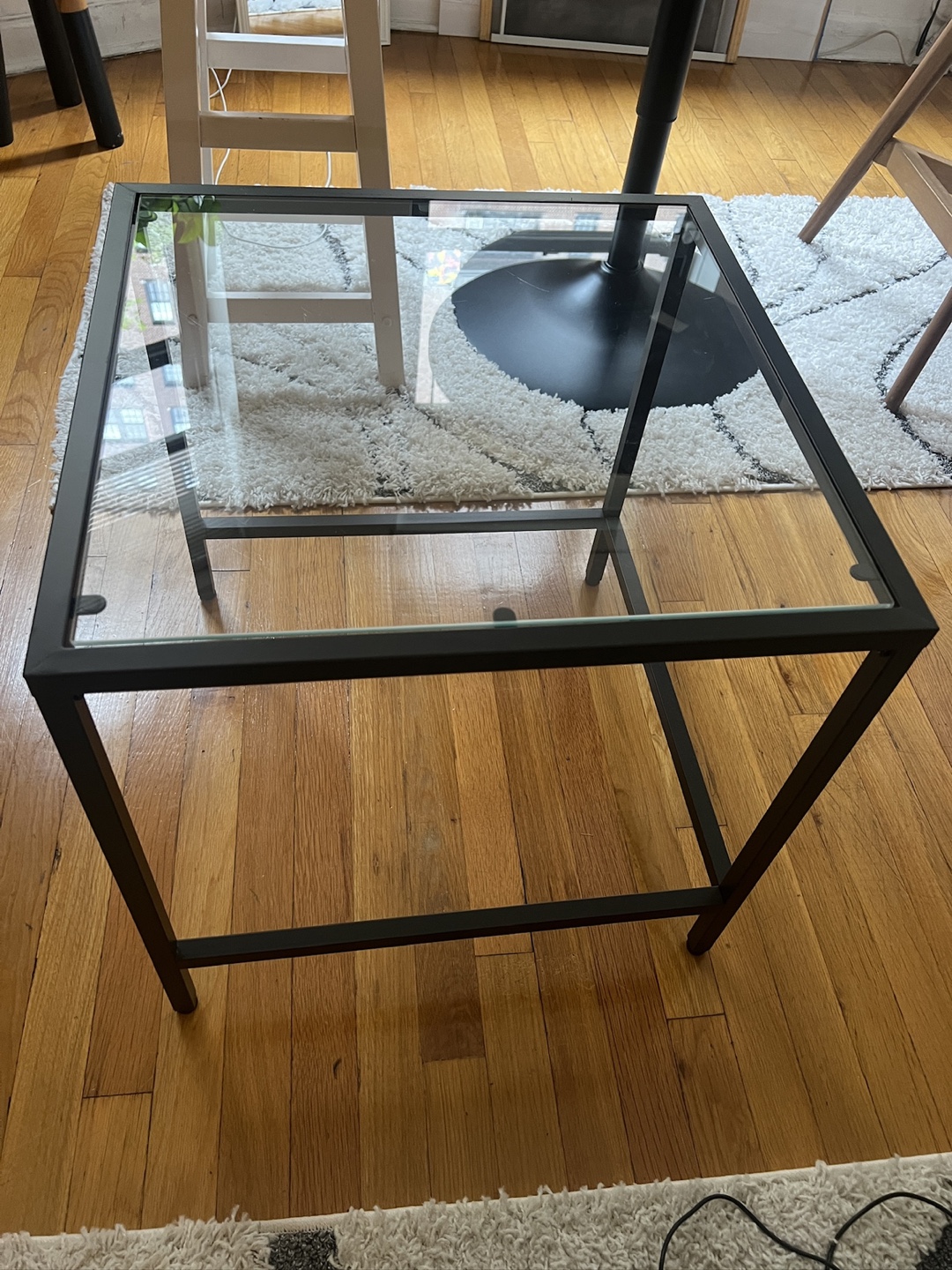 Two Nesting Glass Top Coffee Table
