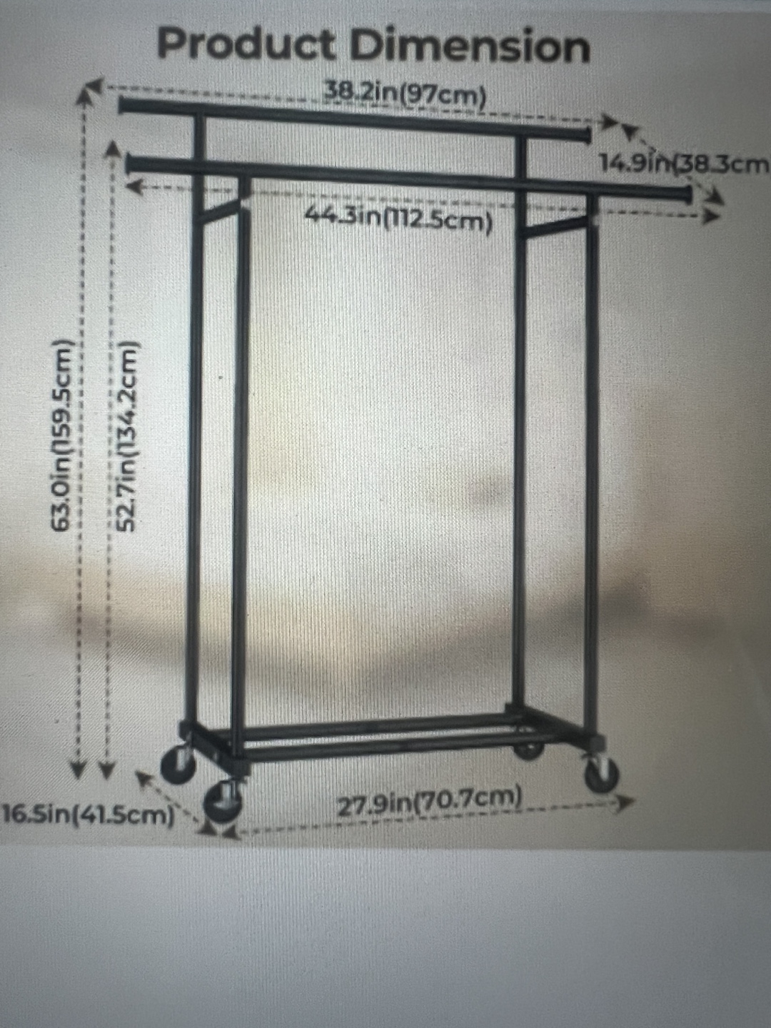 Heavy Duty Rolling Clothes Rack