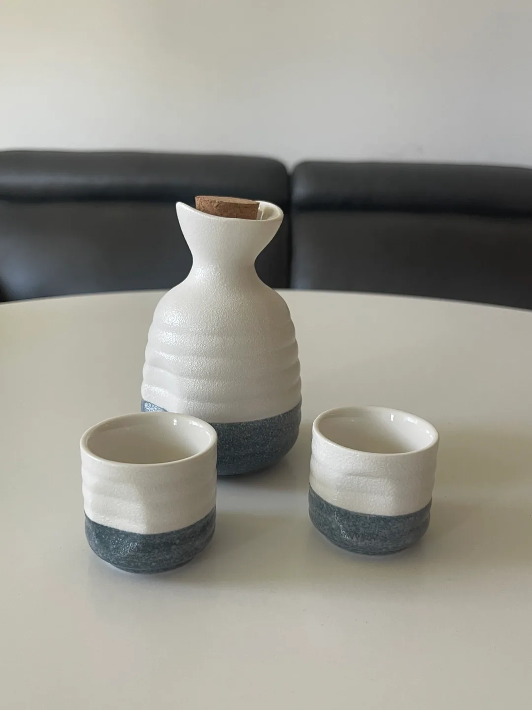 Sake Set - Ceramic bottle and Two Cups thumbnail
