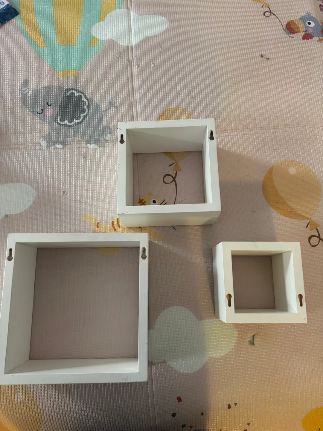 Set of 3 White Square Floating Shelves thumbnail