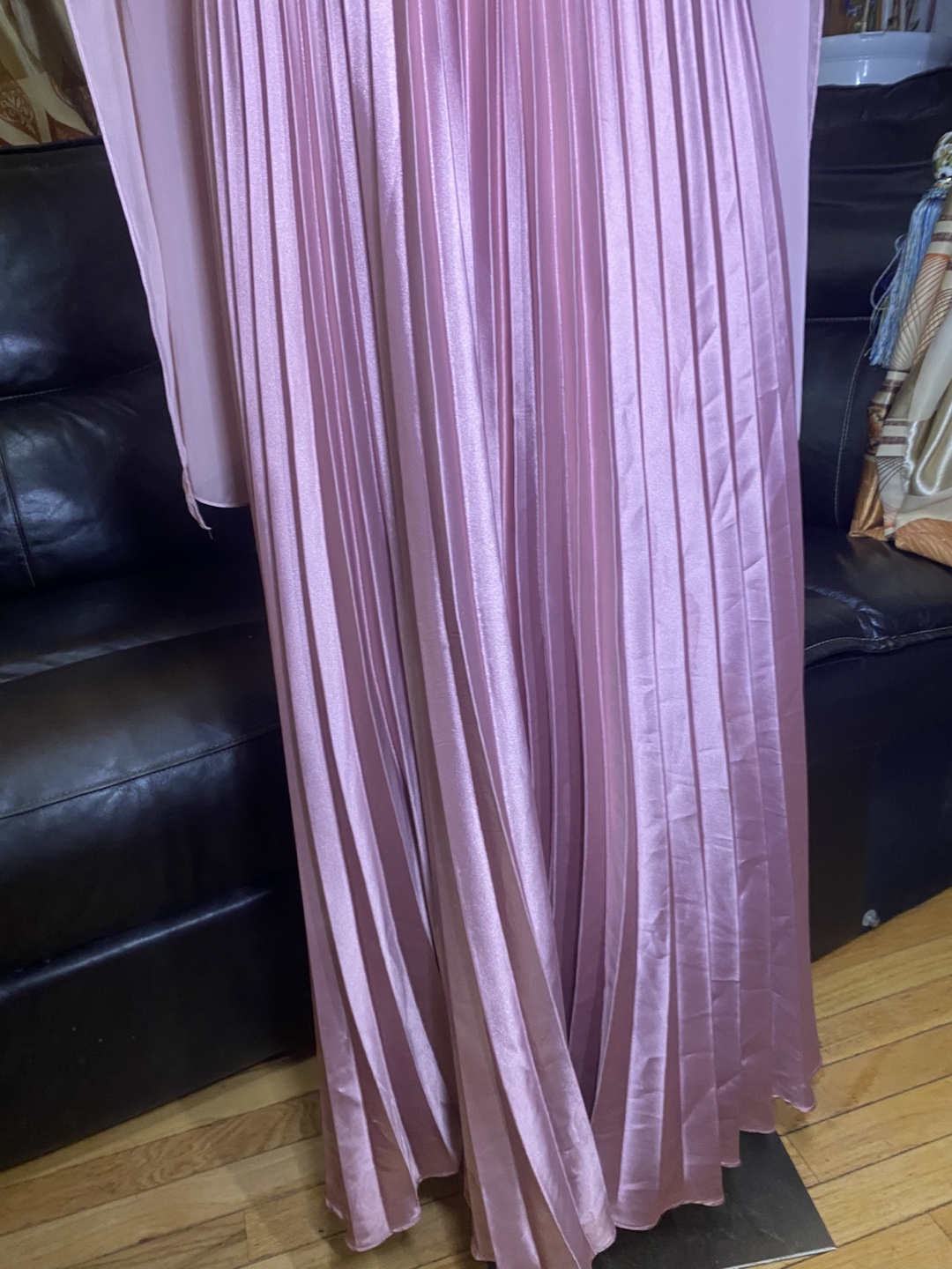Pink Lilac Prom Dress with Rhinestone Detail and Scarf - photo 5