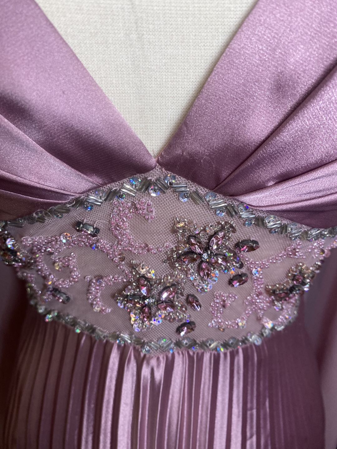 Pink Lilac Prom Dress with Rhinestone Detail and Scarf - photo 3
