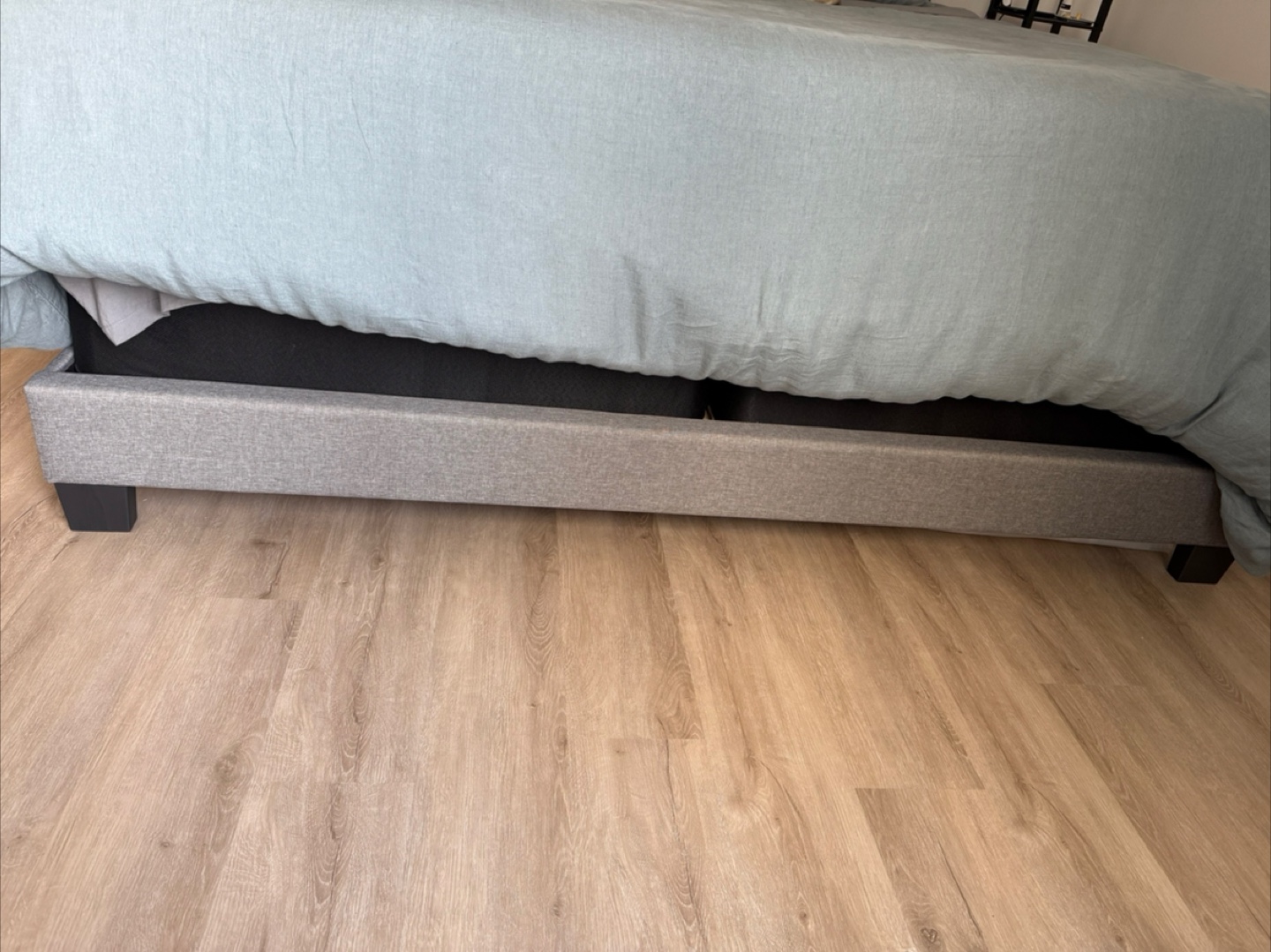 King Size Upholstered Bed Frame with Headboard and box springs - photo 4