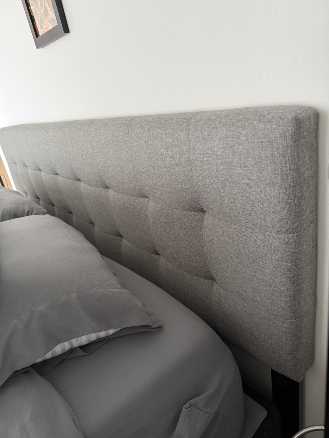 King Size Upholstered Bed Frame with Headboard and box springs - photo 5