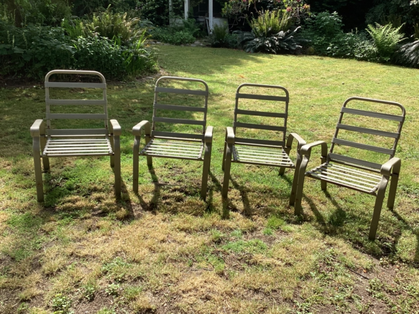 Four Metal Outdoor Patio Chairs