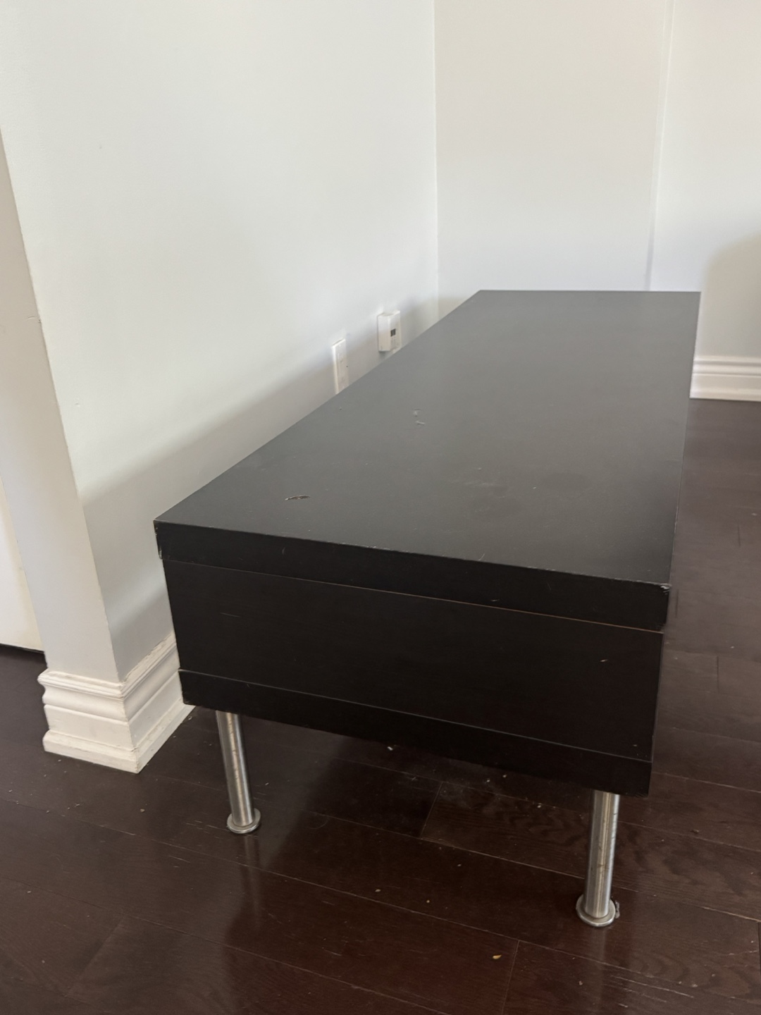 Black TV Stand with Shelf - photo 2
