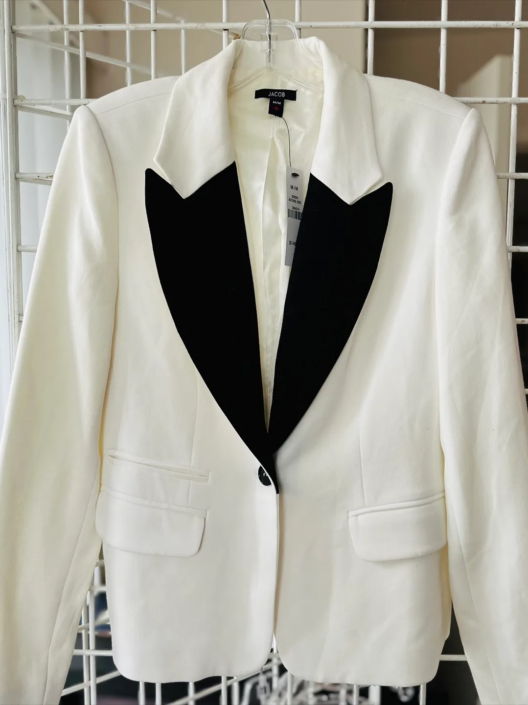 Jacob Size M/M White and Black Blazer Jacket thumbnail