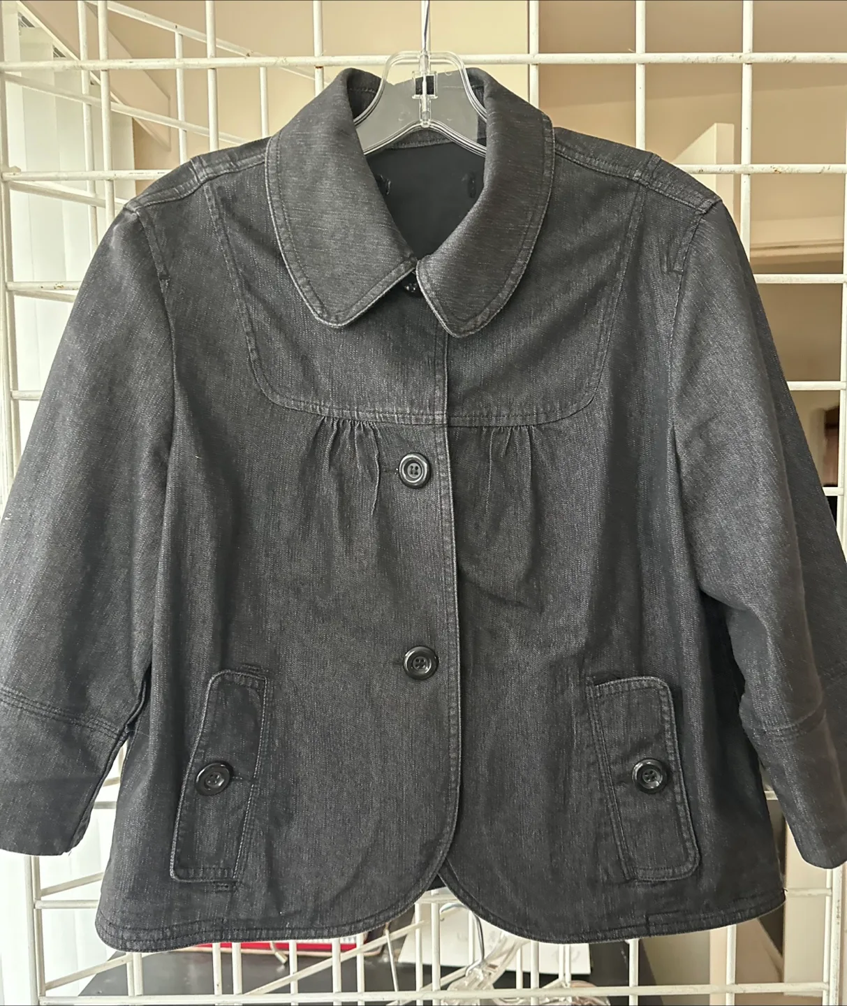 Women's Dark Grey Denim Jacket thumbnail