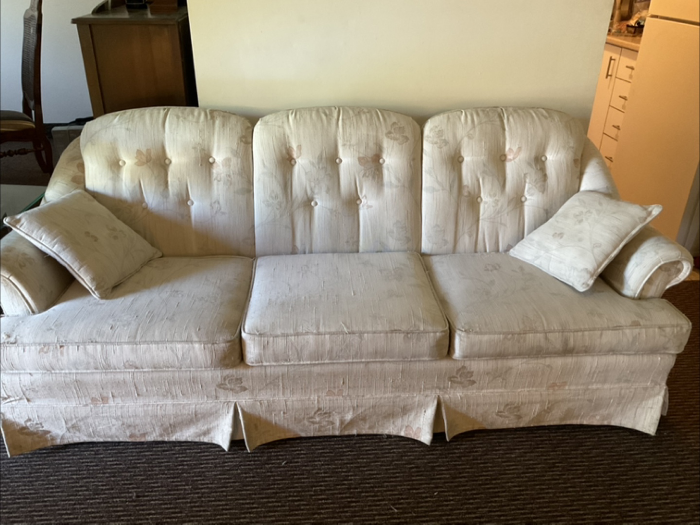 Beige Floral Sofa
