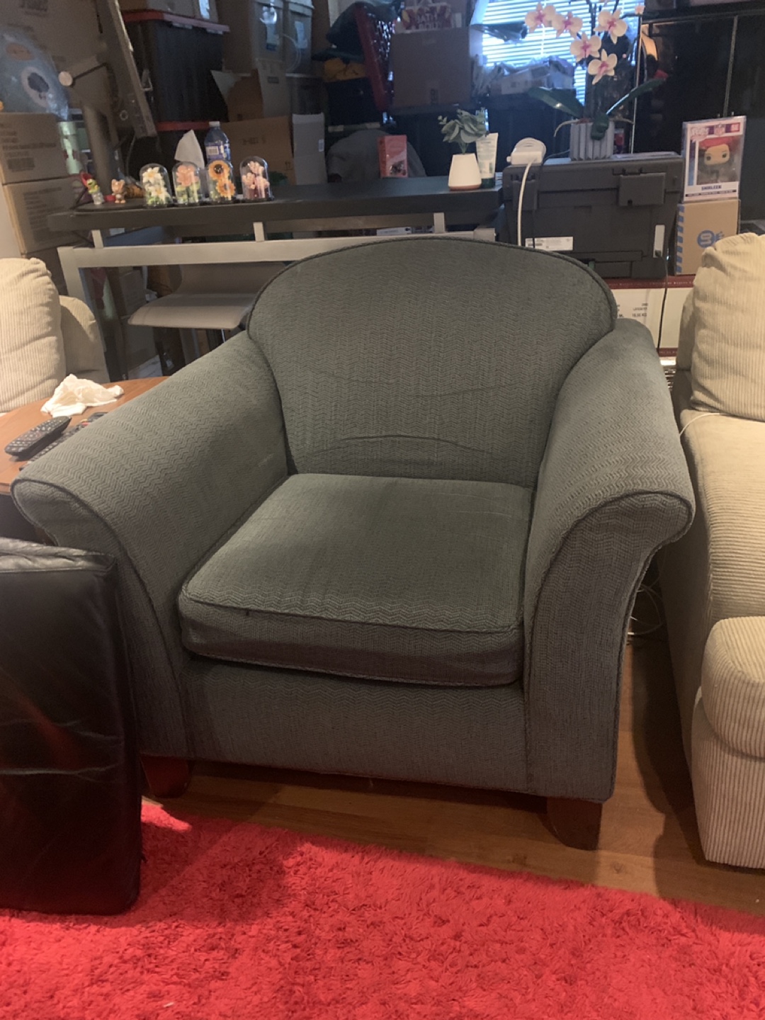 Blue Grey Sofa and Armchair Set - photo 2