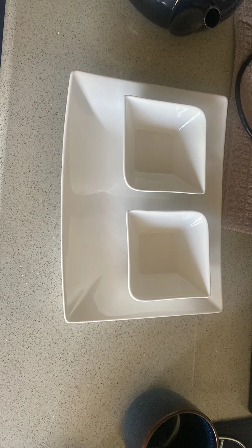 White Porcelain Serving Platter & Dish Set thumbnail