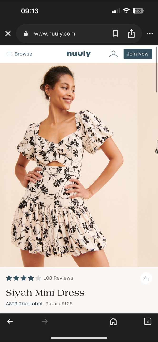 Floral mini dress - less than half price - size M - NEW